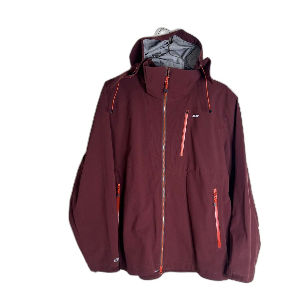 Köppen Jacket Mens XL Maroon Hooded Softshell Waterproof Outdoor Coat